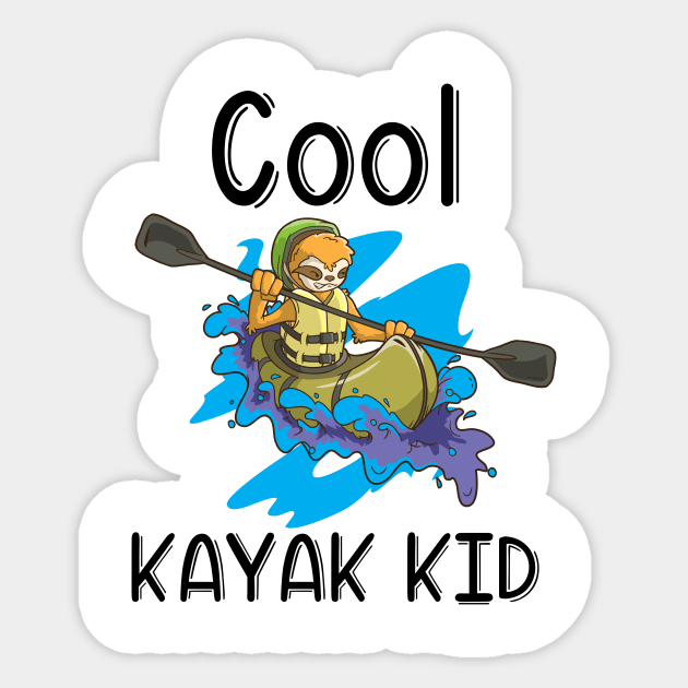 Kayak River Rafting Kids Gift Canoe Cat for Son and Daughter Sticker by TellingTales